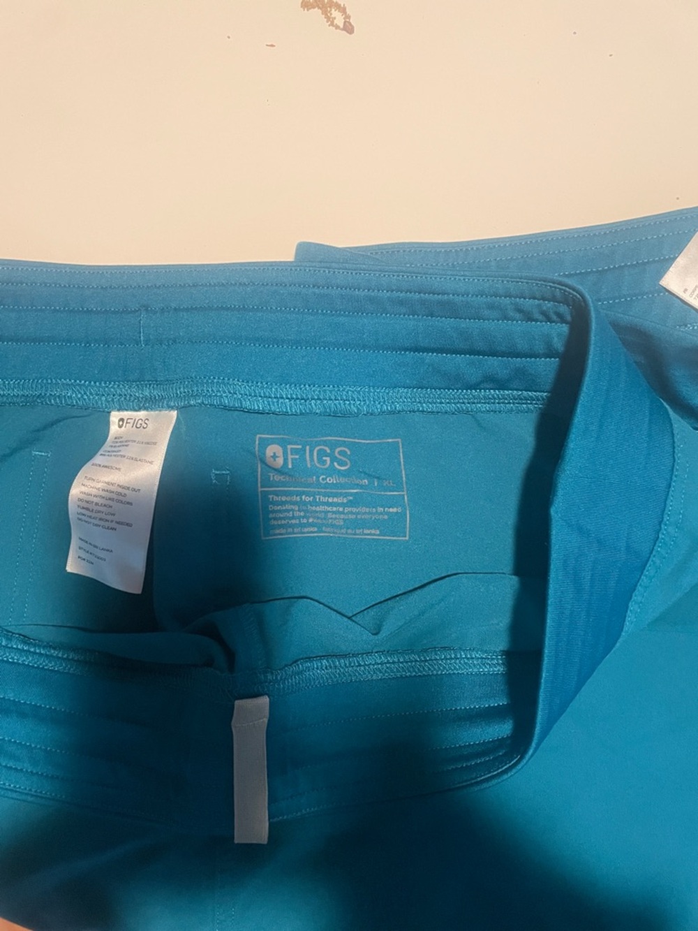 Figs Straight Leg Scrub Pants in Teal Blue - Picture 2 of 2